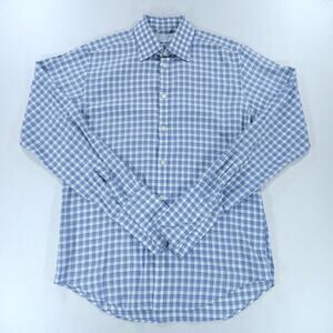 Charles Tyrwhitt Extra Slim Fit Blue Gingham Check Dress Shirt Men 15.5/35